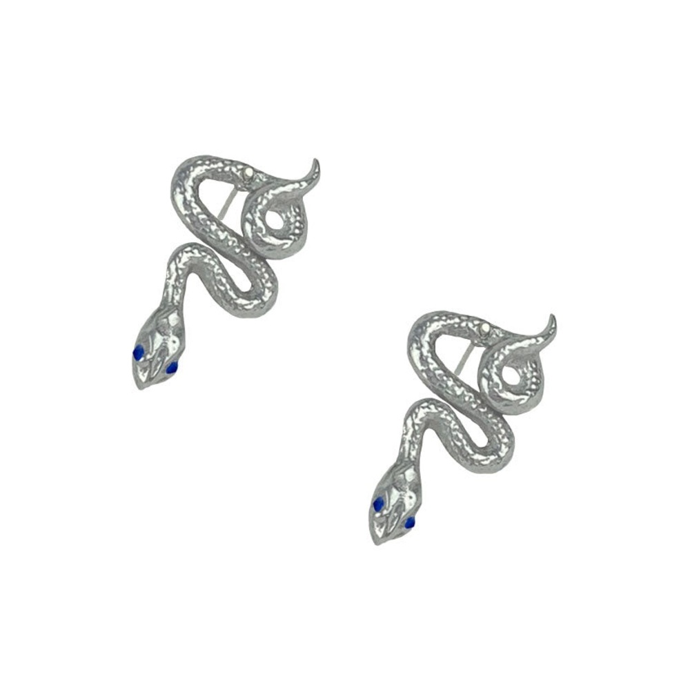 SNAKE EARRINGS, SILVER SAPPHIRE - BEATRIX OST COLLABORATION